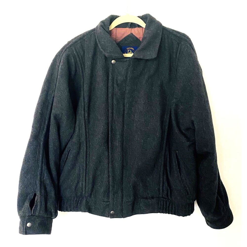 Vintage DP Explorer Wool Blend Gray Blazer Long Sleeve Metal Button Jacket XL